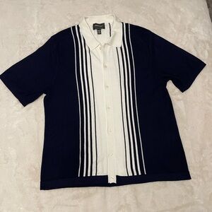 Banana Republic Navy and White Casual Button Down Shirt